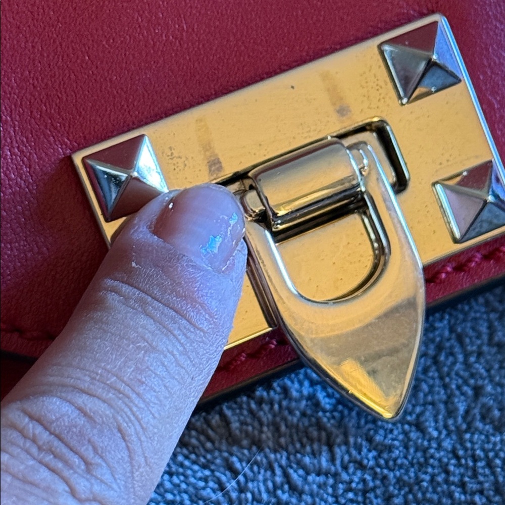 Preloved Valentino Garavani mini Rockstud 2 way bag excellent condition RED - Picture 8 of 13